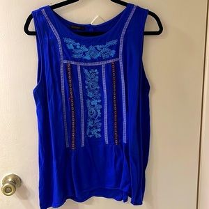 Pakistani brand Cougar embroidered royal blue boho bohemian peasant top tunic